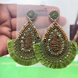Beautiful Green Beaded Earings
