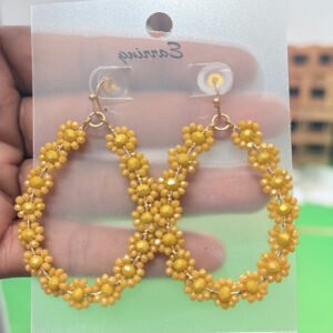 Yellow Beaded Earrings for classy look