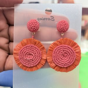 Orange Yellow Beaded Earrings for classy look