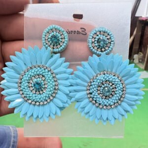 Round shaped beaded earrings