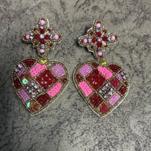 Devotion Heart Beaded Earrings