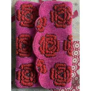 Beautiful Flowers Beaded Pink Hand Purse