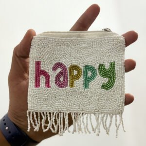 Happy Beaded Coin Purse