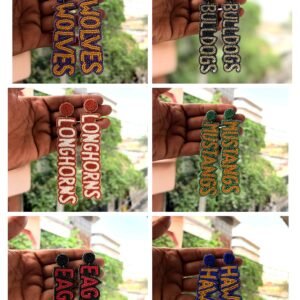 Beaded School, College and Team Name Earrings